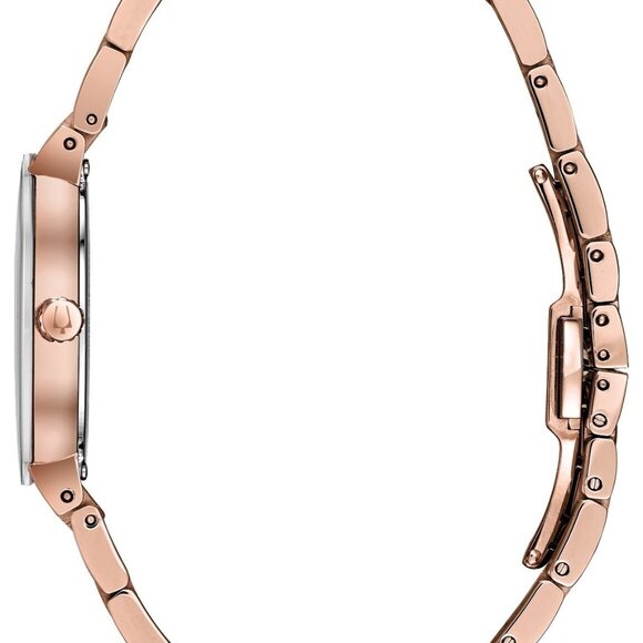 Bulova Women's Quartz Diamond Accent Rose Gold Watch - Picture 4 of 5
